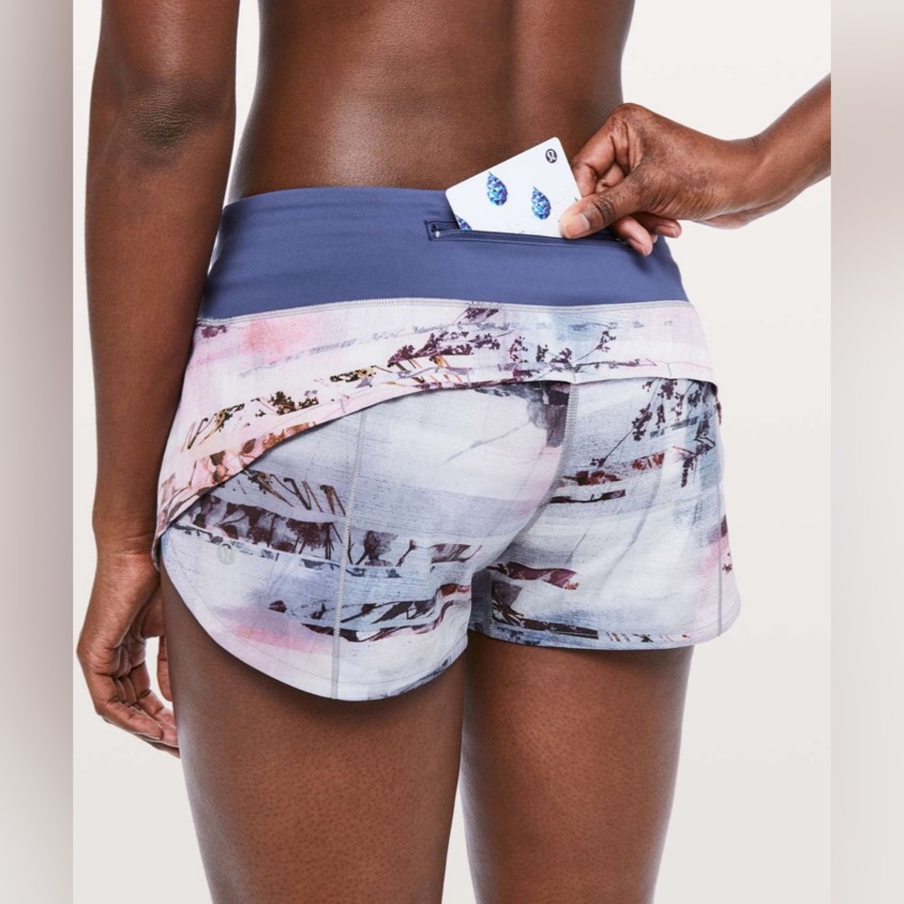 Lululemon Speed Up Short *2.5" Sunrise Silhouette Multi / Gatsby Blue size 10